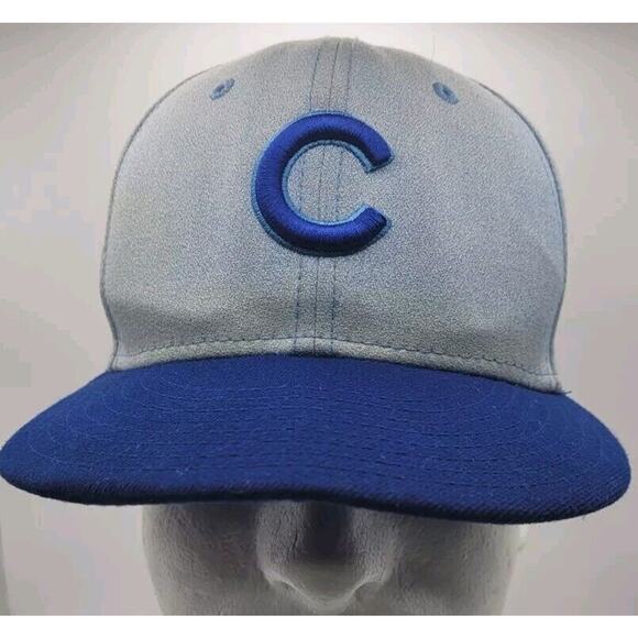 New Era 59Fifty Men's Cap MLB Team Chicago Cubs Light Blue on Blue Fitted Hat 7 - Picture 1 of 12